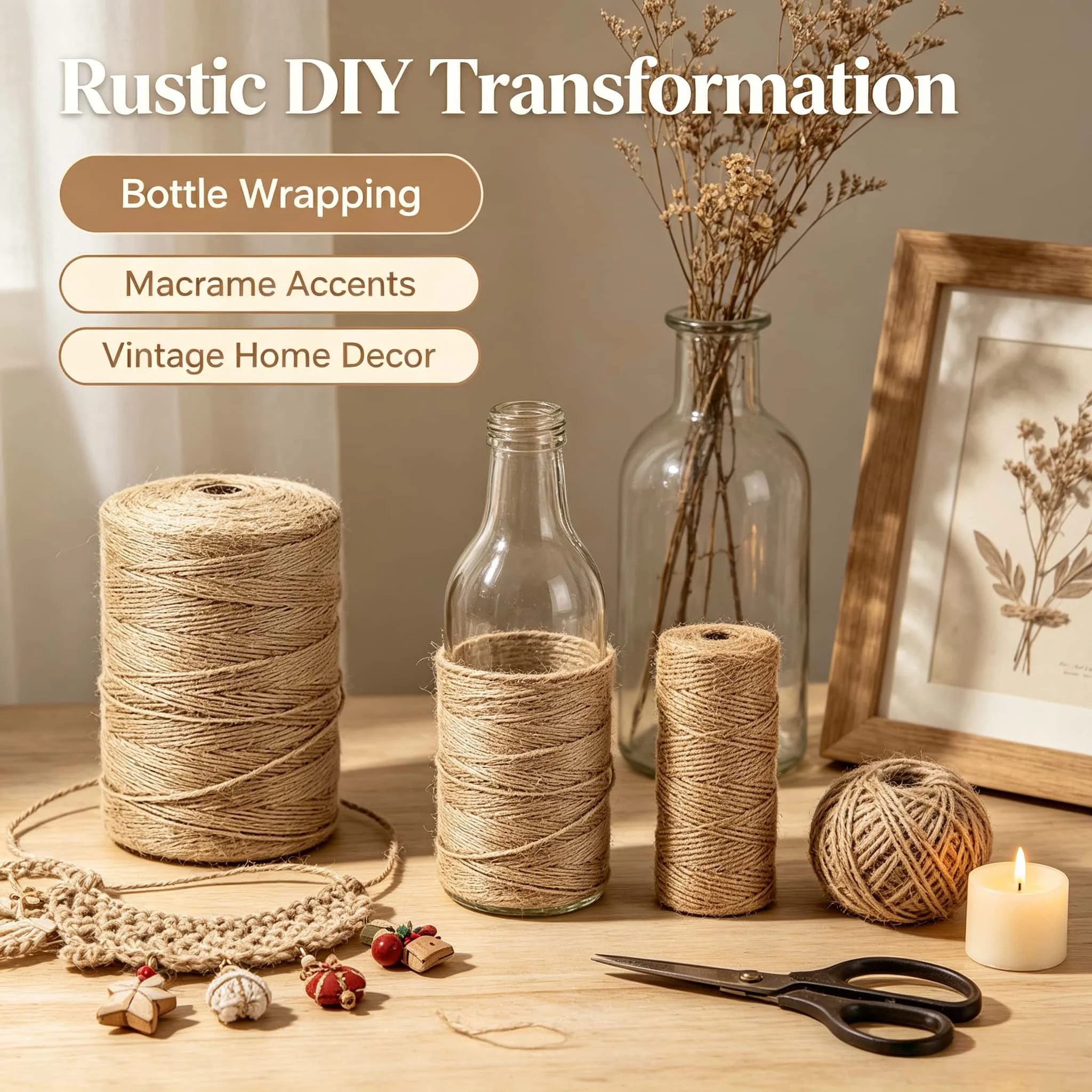 Natural Jute Twine 1mm 2mm 10M - đánh giá và giá Natural Florist Supply