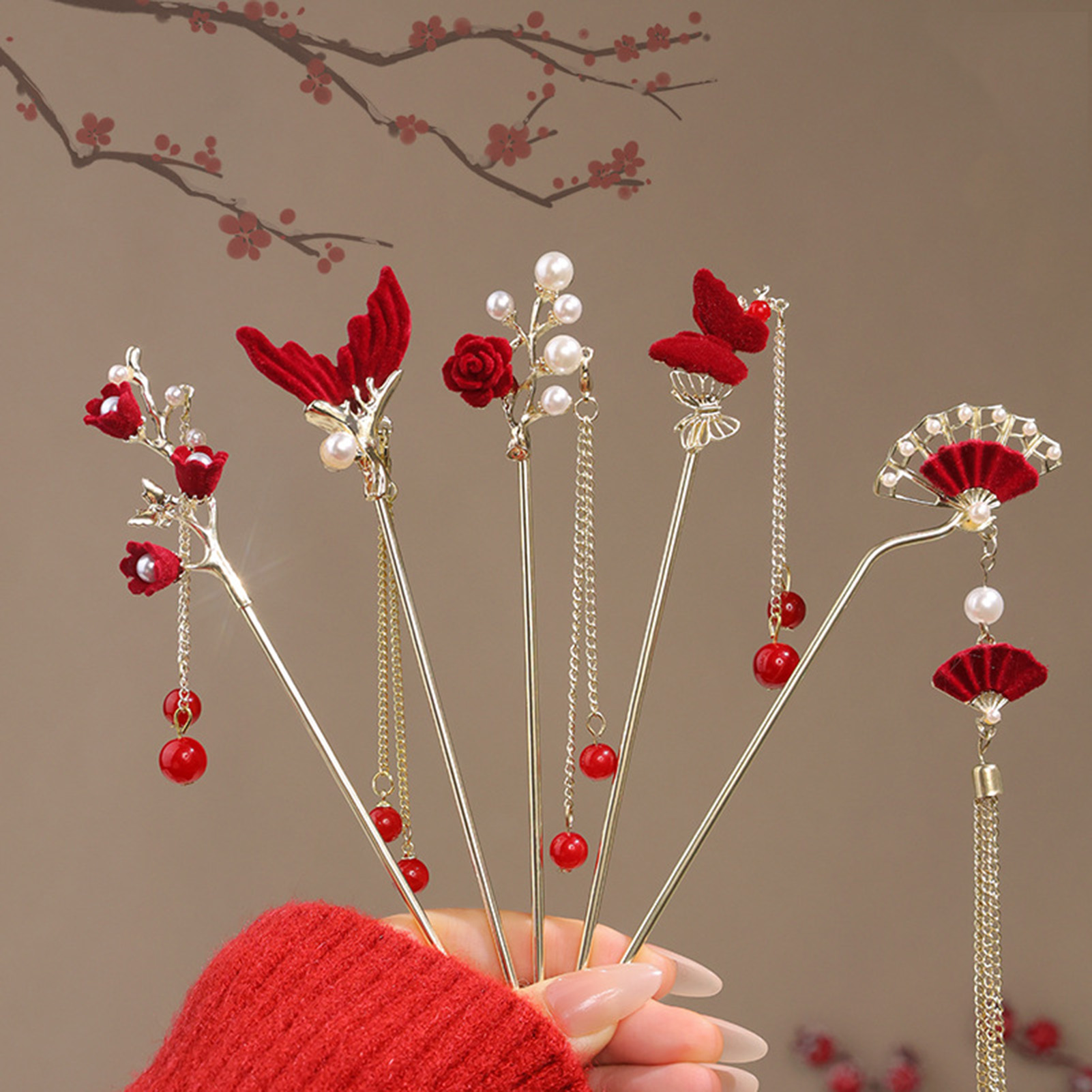 Chinese Style Rose Flower Hair - đánh giá và giá Flower Supplies